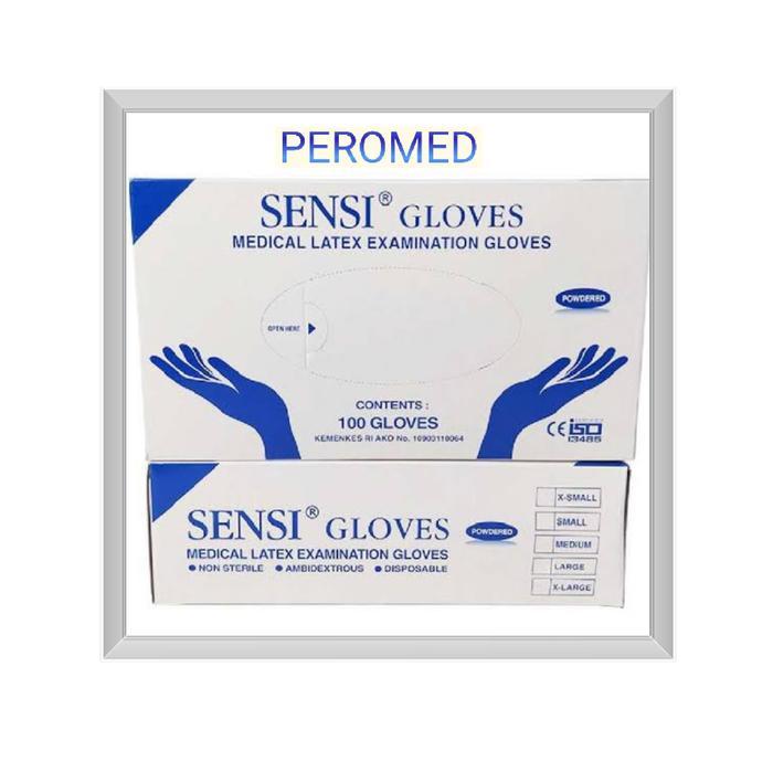 SARUNG TANGAN NON STERIL SENSI GLOVE UKURAN S/M/L/XL / HANDSCOON SENSI