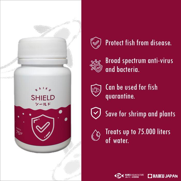 OBAT ANTI BAKTERI VIRUS DAN JAMUR DESINFEKTAN IKAN KOI HAIKU SHIELD
