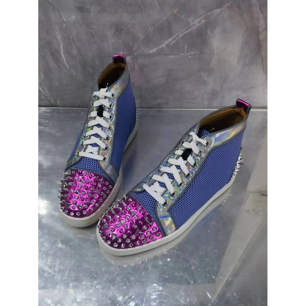 Fashion Uni Men Woman Rt Ankle Boots Purple Round Toe Comfortable Flat Heel Luxury Men'S Lace Up