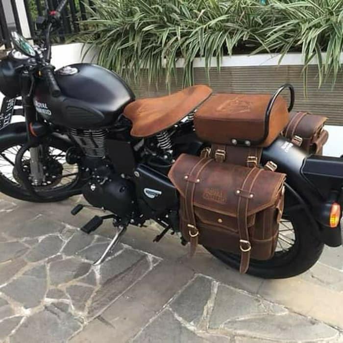 Ready Stok Tas Royal Enfield,Side Bag Royal Enfield Leather Terbatas