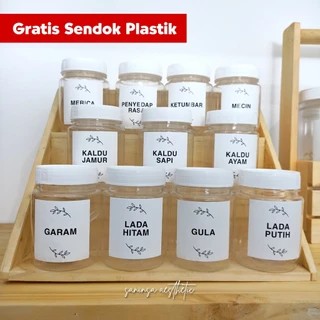 Toples Tempat Bumbu Dapur Set Aesthetic Free Label Waterproof 200ml
