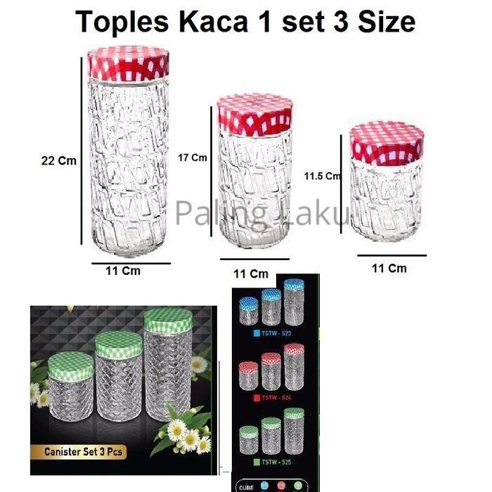 TOPLES KACA POLKADOT 1 SET 3 SIZE /TOPLES KUE KERING