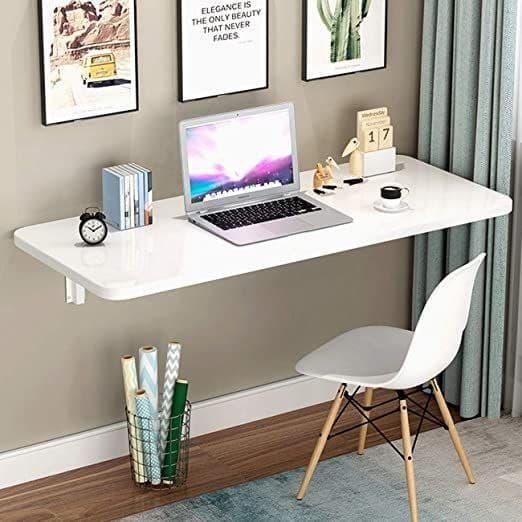 Custom Meja Lipat Dinding Furnitur Estetik Lipat Tempel Dinding Kayu Belajar Lesehan Gantung Laptop
