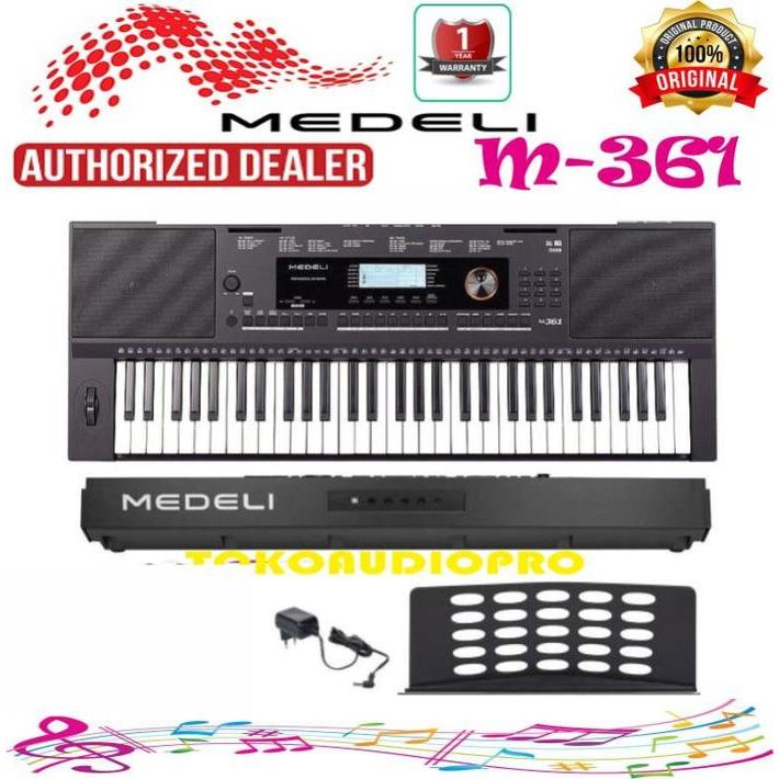 Medeli M361 61-Keys Keyboard Medeli M-361 Paket Piano Co