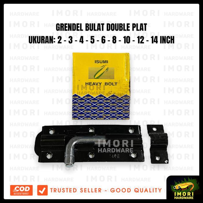ISUMI Grendel Bulat Double Plat Kunci Pintu Gerendel Slot 2-14"