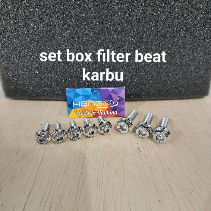 Set Baut Stainless Baut Box Filter Beat Karbu Baut Stainless 2 Kunci Baut Box Filter Isi 8Pcs