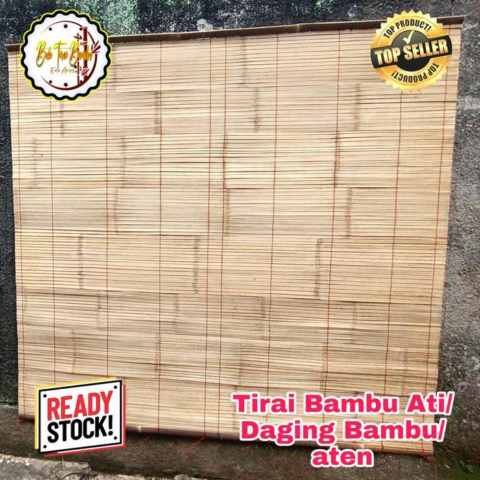 Tirai Krei Bambu L.2M X T.1,5M Hitam Ati/Aten Asli Berkualitas Krey Tali Dekorasi Curtain Kerai