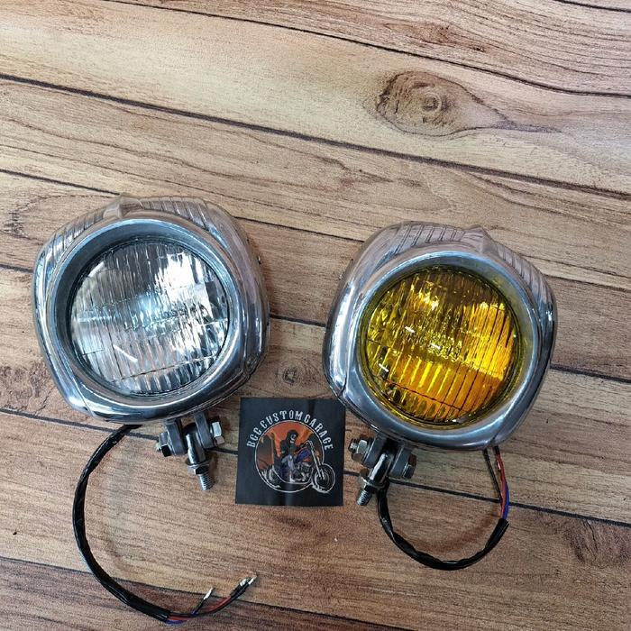 Headlamp Caplin . Lampu Depan Motor Custom . Universal Chopper Bobber British