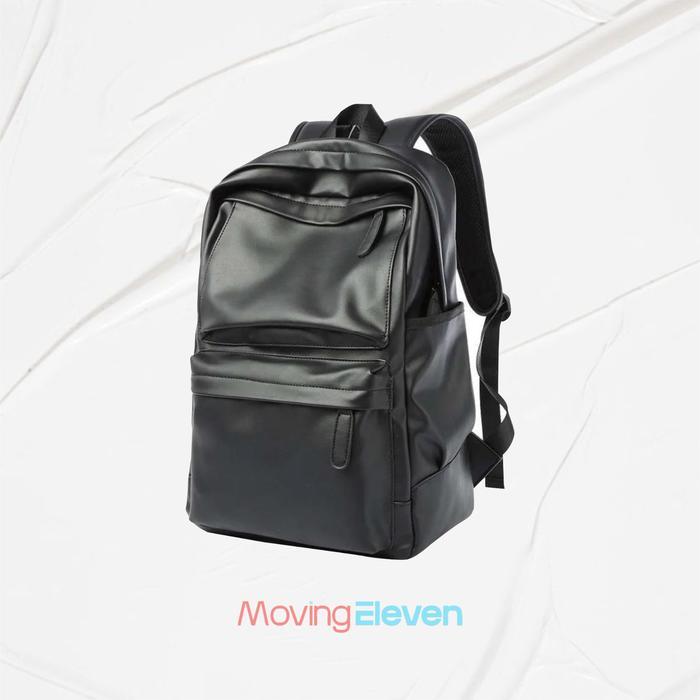 Tas Kuliah Ransel Pria Elegan Backpack Turner Hitam Tas Kuliah / Sekolah Kulit Sintetis