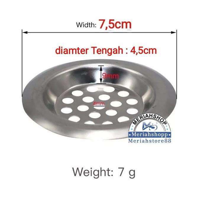 Saringan Wastafel 8 cm Dapur Cuci Piring Stainless Sink Strainer