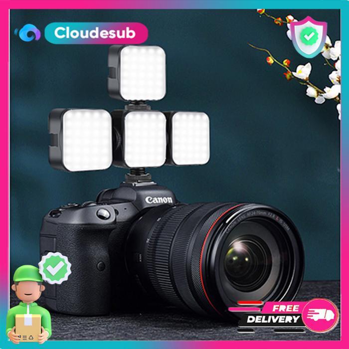 Mini Portabel Lampu Video Vlog Led Lubang Kamera Tripod