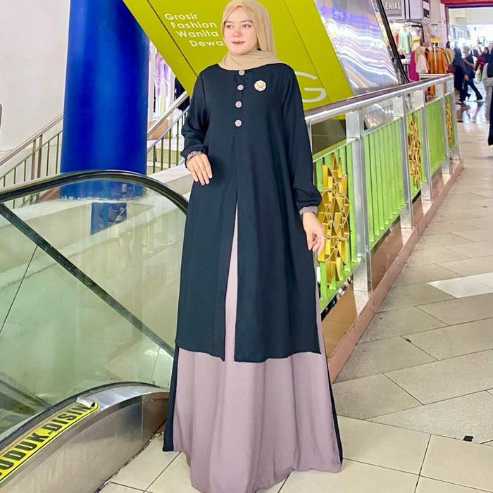 Naura Dress Gamis Polos Premium