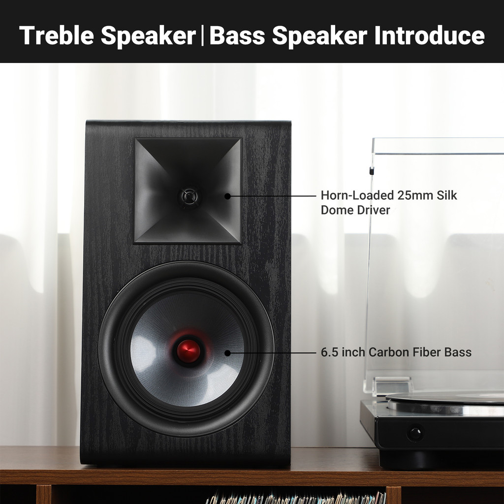 AIYIMA P600 6.5 Inch Passive Speaker Wood Carbon Fiber Woofer Silk Tweeter Bookshelf Speaker for