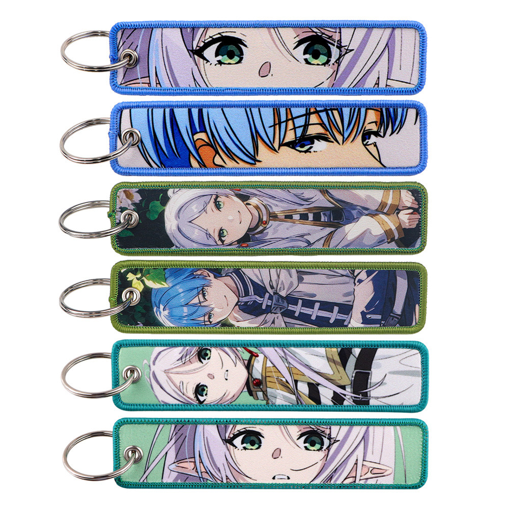 Japanese Anime Frieren Keychain For Motorcycles Key Fobs Holder Men Women Manga Key Tag Key Ring Key
