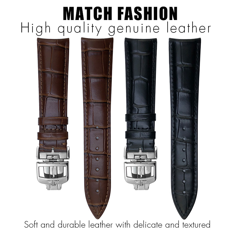19mm 20mm 21mm 22mm Curved End Cowhide Watchband for Jaeger LeCoultre Master Control Soft Genuine