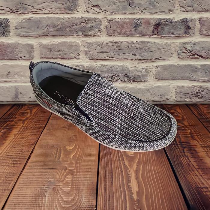 Sepatu pria kanvas denim casual X-Cuppee RG 02 slip on men shoes Flat Karet Sneakers