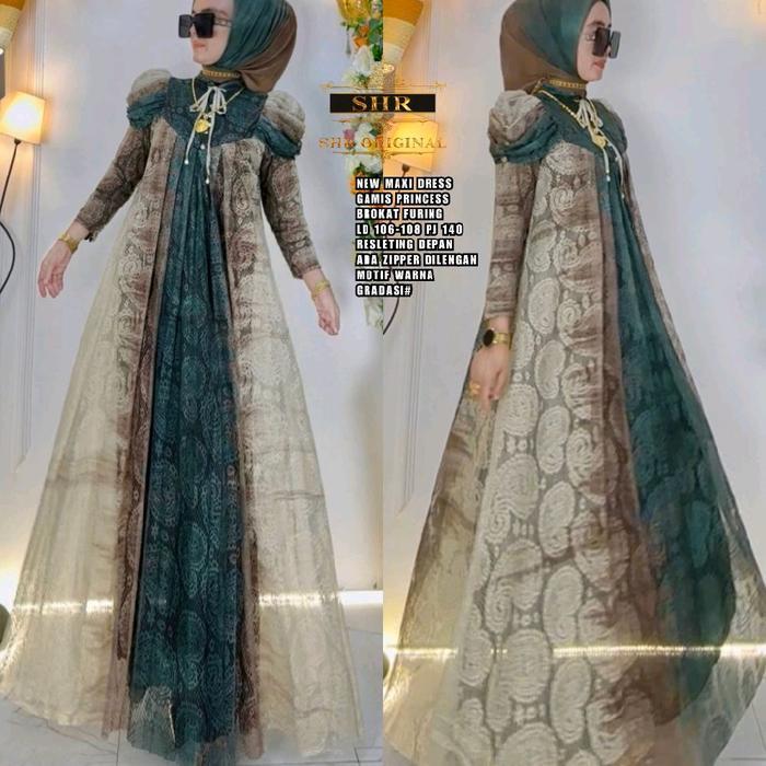NEWREADY MAXI DRESS INCES KALEM MEWAH 100%ORI SHR