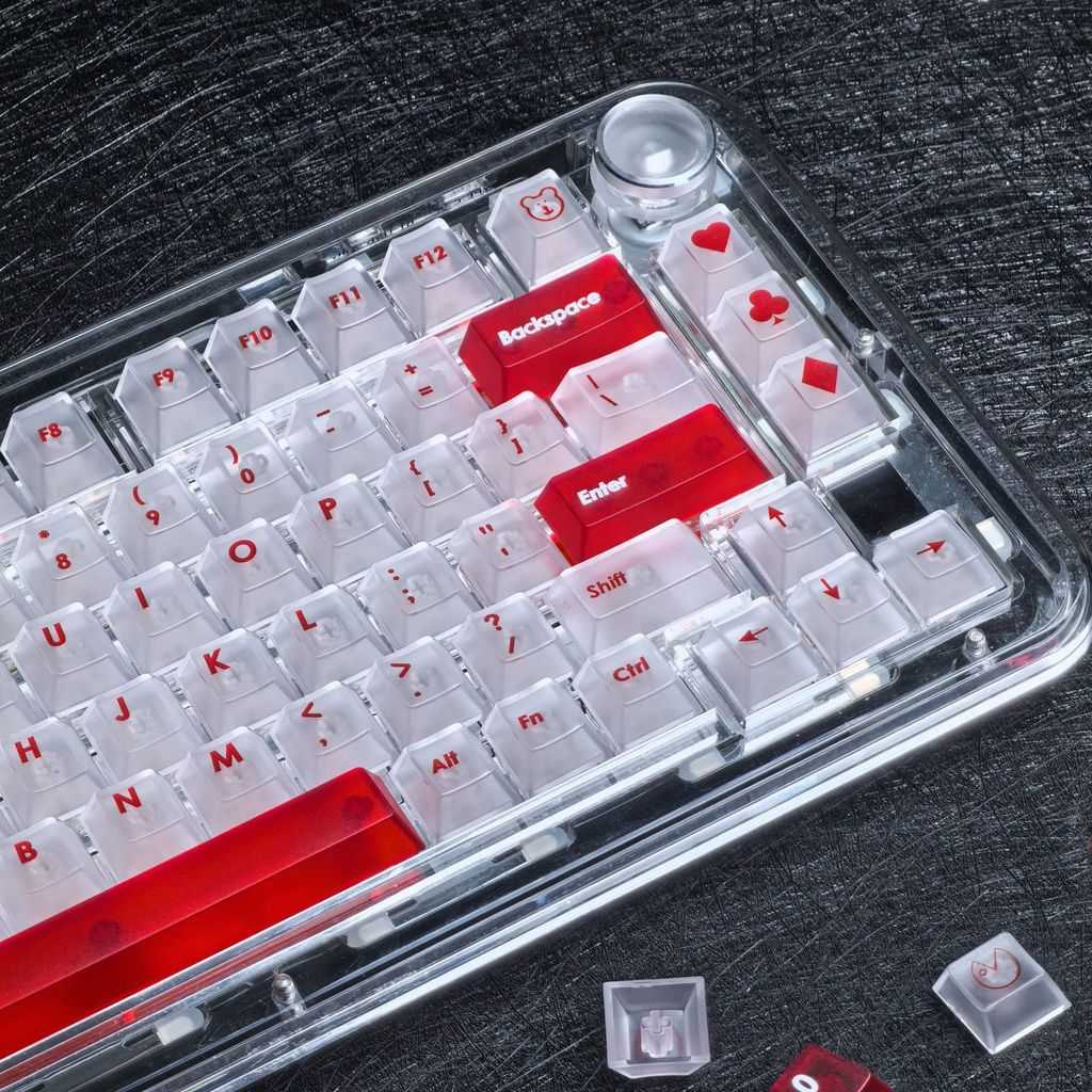 White Fog Russian Keycap 131 Keys Cherry Screen Printing PC Transparent Custom Hangul Keycap for