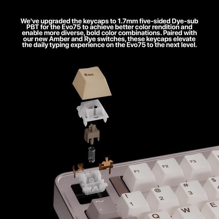 Evoworks Evo75 Full Built Tri Mode Connection Gasket Mount 75% Layout Mechanical Keyboard Terbaru
