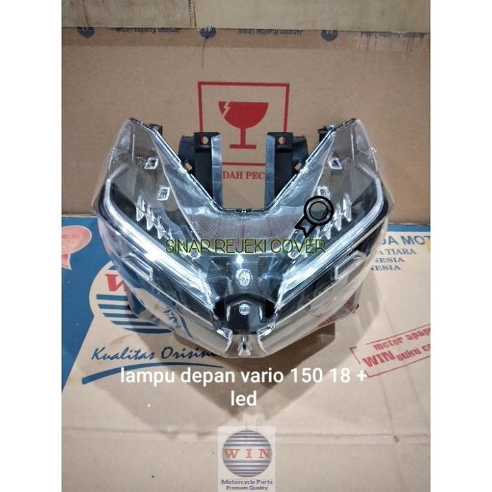 Lampu Depan Reflektor Vario 150 18 + Led Merk Win