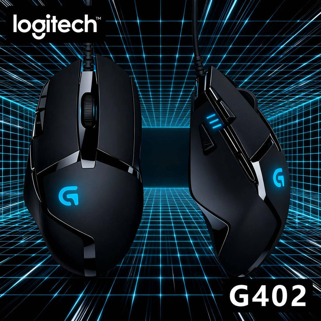 Logitech G402 Wired Gaming Mouse Fusion Engine 4 DPI Levels 8 Programmable Buttons 32-Bit Processor