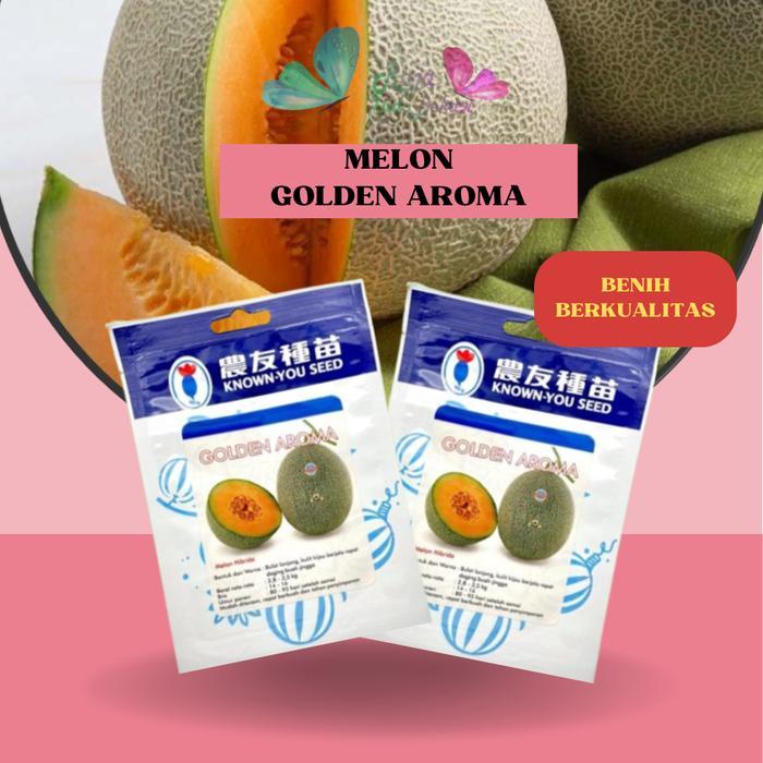RAJA INDO Benih F1 MELON Golden Aroma - Repack 100 Biji KYS ORI Bibit Melon Rock Daging Orange