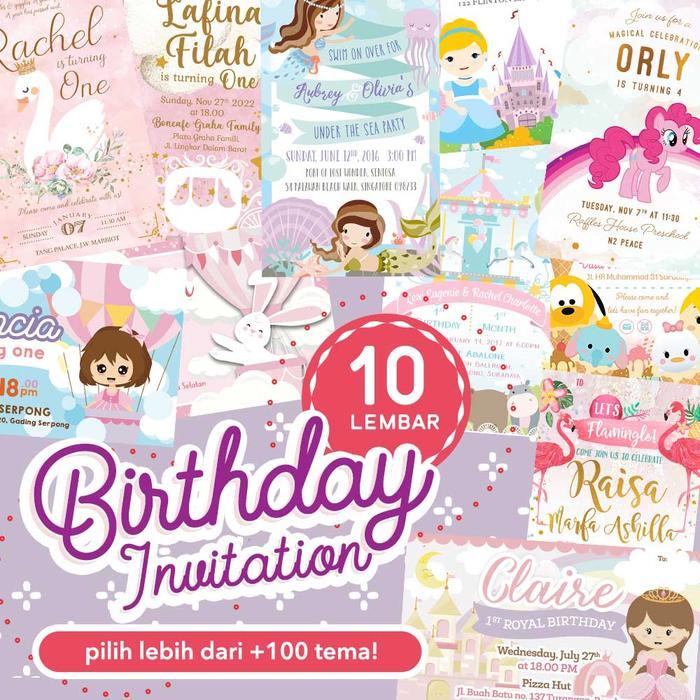 Unicorn Undangan Ultah Anak Girl Birthday Party Invitation