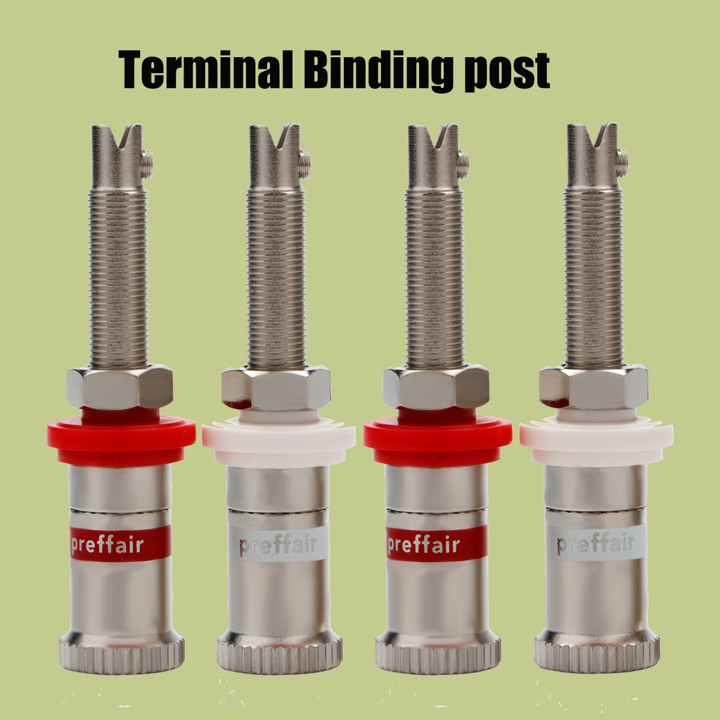 HIFI Rhodium Plated Copper Speaker Binding Post screw Locked Banana Jack Connector AMP Banana Plug