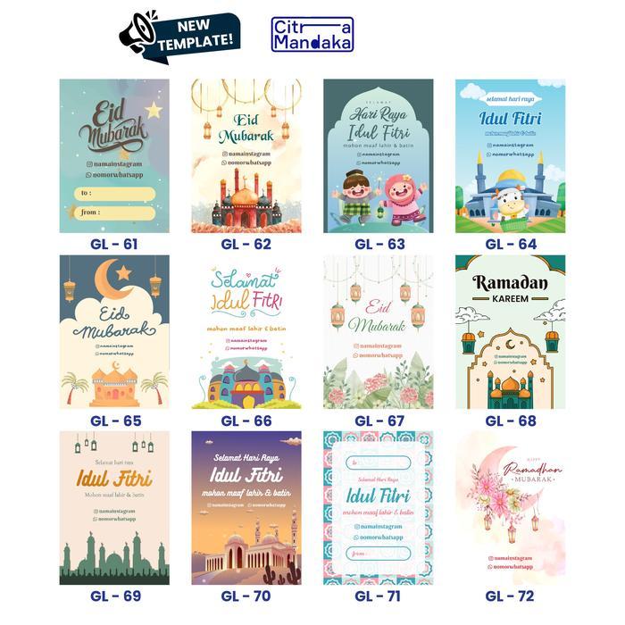 Stiker Segel Box Idul Fitri Custom Label Hampers Lebaran Free Design