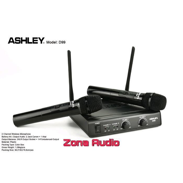 MIC WIRELESS ASHLEY D99 DUAL MIC VOKAL ORIGINAL