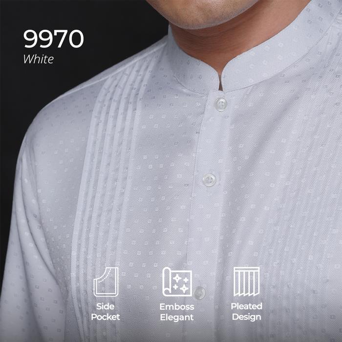 CASELLA BAJU KOKO LENGAN PANJANG PLEATS DESIGN BAJU KOKO PUTIH