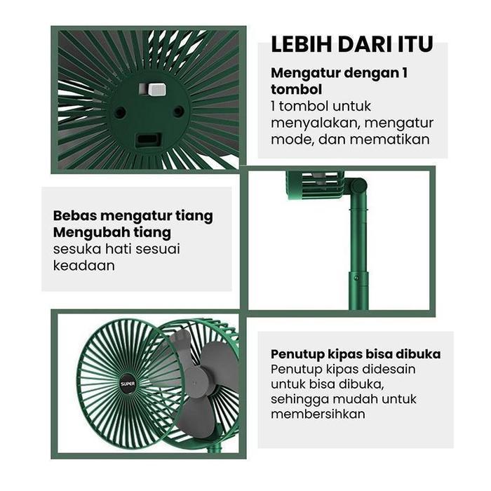 "New" FITINE Kipas Angin Lipat Kipas Angin Vertikal 360 Kipas Angin Lipat yang Dapat Ditarik Kipas
