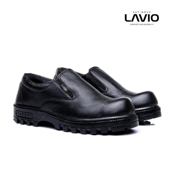 Lavio Sepatu Safety Kulit Asli Sefty Kitchen Outdoor Lapangan Proyek Lavio Esc Besi Shoes Pria Kerja