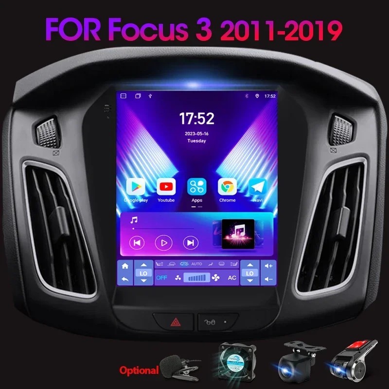 JMCQ 2Din Android Car Stereo Radio Multimedia Video Player For Ford Focus 3 Mk 3 2011 - 2019 GPS Nav