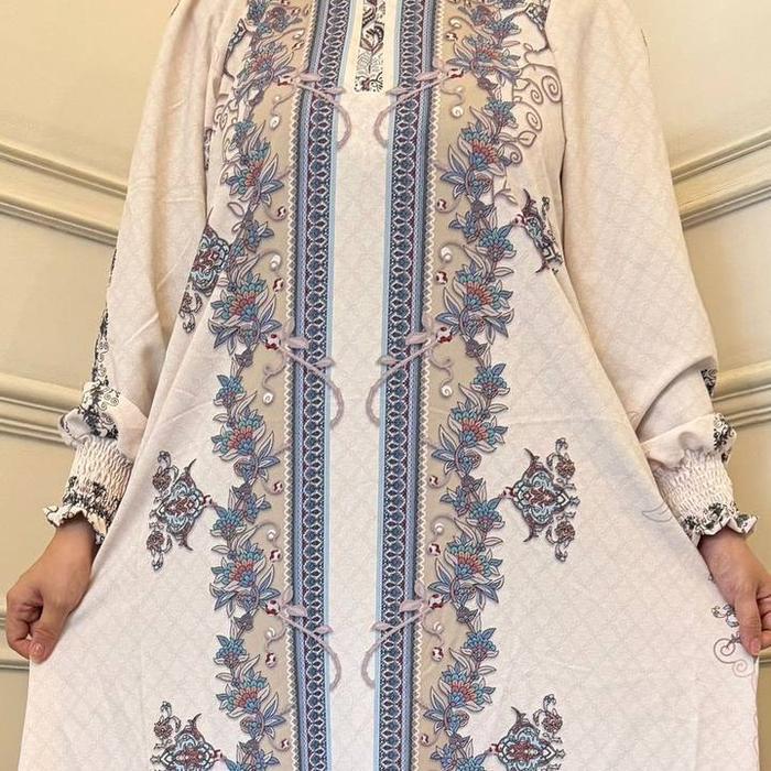 PREMIUM Hiraja - Gamis Kayla Bahan Katun Marina Full Digital Printing Mewah Elegant New Product Raya