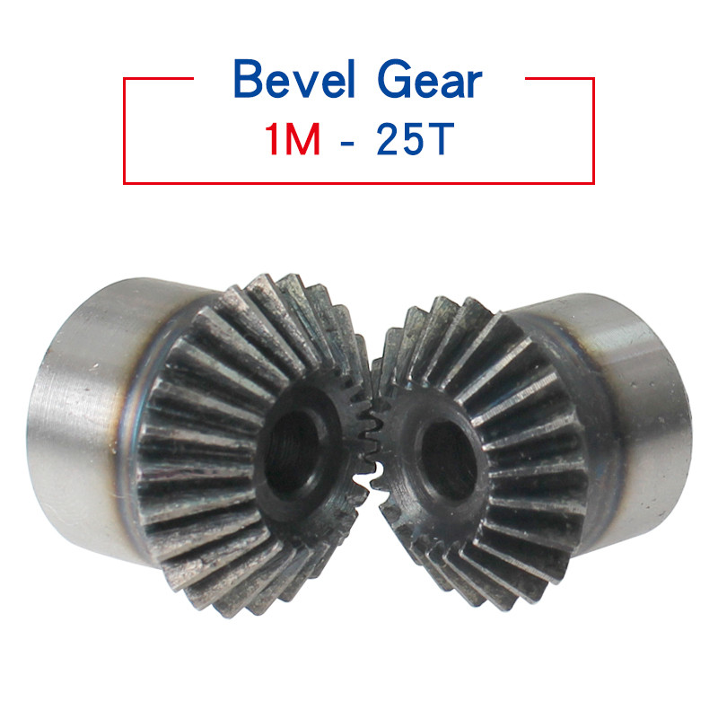 1 Piece Bevel Gear 1M25T Gear 90 Degrees Meshing Angle Process Hole Carbon Steel Transmission Ratio 