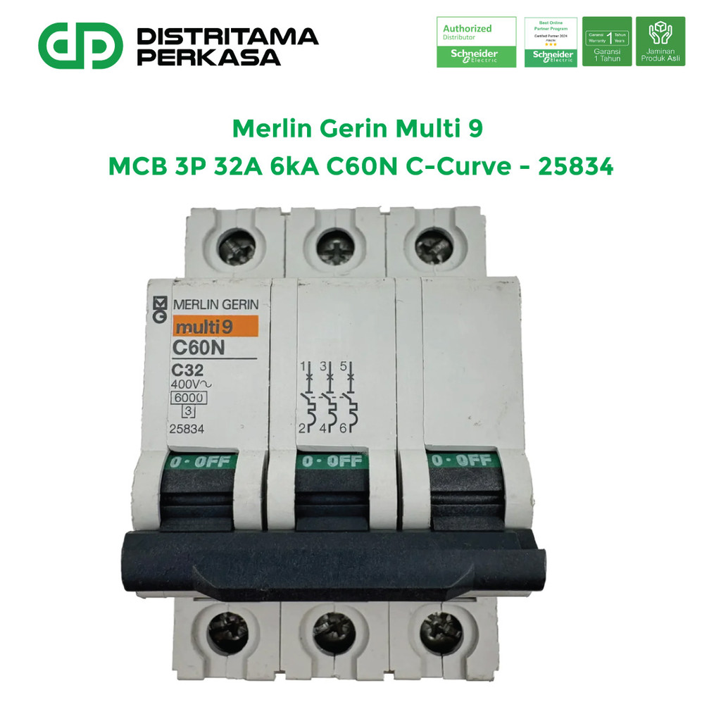 Merlin Gerin Multi9 MCB 3P 32A Kurva C 6kA - 25834