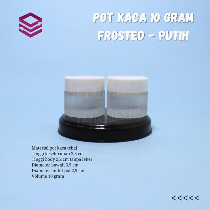 pot jar kaca 10gram / pot kosmetik 10 gr / pot cream 10gr kaca frosted