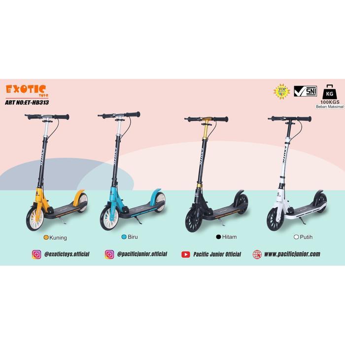 Scooter Anak EXOTIC SCOOTER BESI ET-HB313 (REM TANGAN SUSP) roda besar 200MM ET HB313 BEBAN 100KG