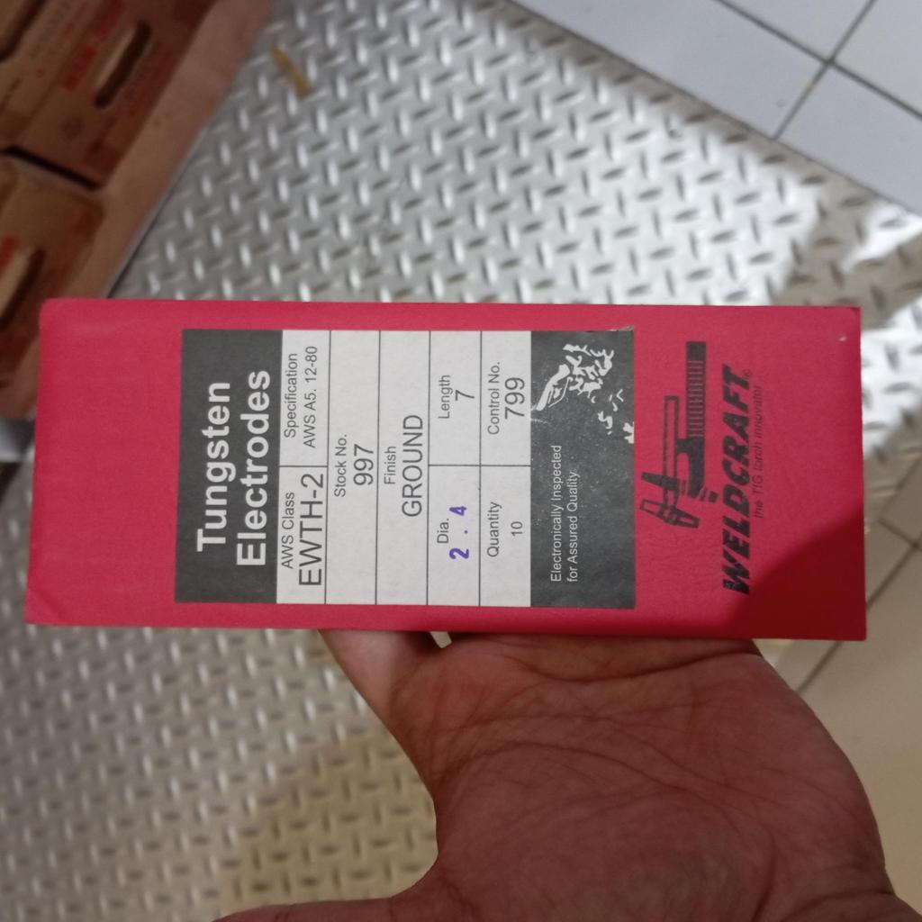 Kawat las tungsten Weldcraft 2.4mm Tungsten Jarum argon 2,4mm (10 pcs)
