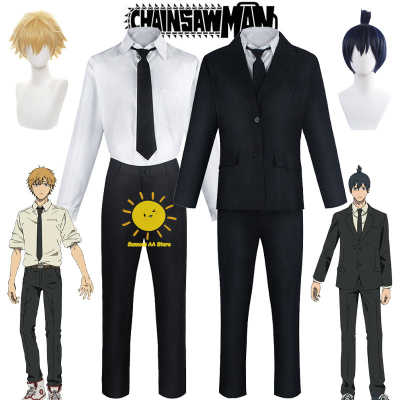 Anime Denji Hayakawa Aki Cosplay Chainsaw Man Cosplay Costumes Denji Hayakawa Aki Uniform Suit Wig