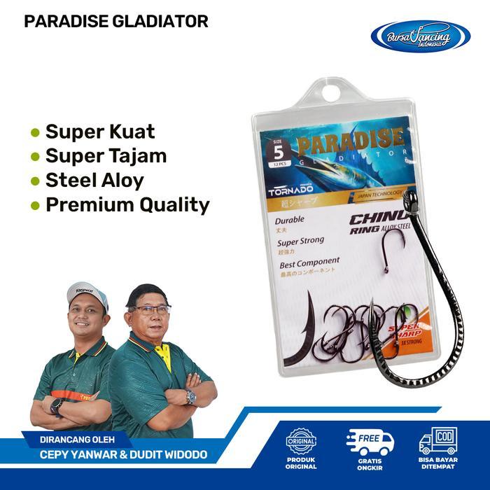 Kail Paradise Gladiator Chinu Super Kuat Aloy Steel Untuk Kolam Liaran Laut Kail Pancing Dengan