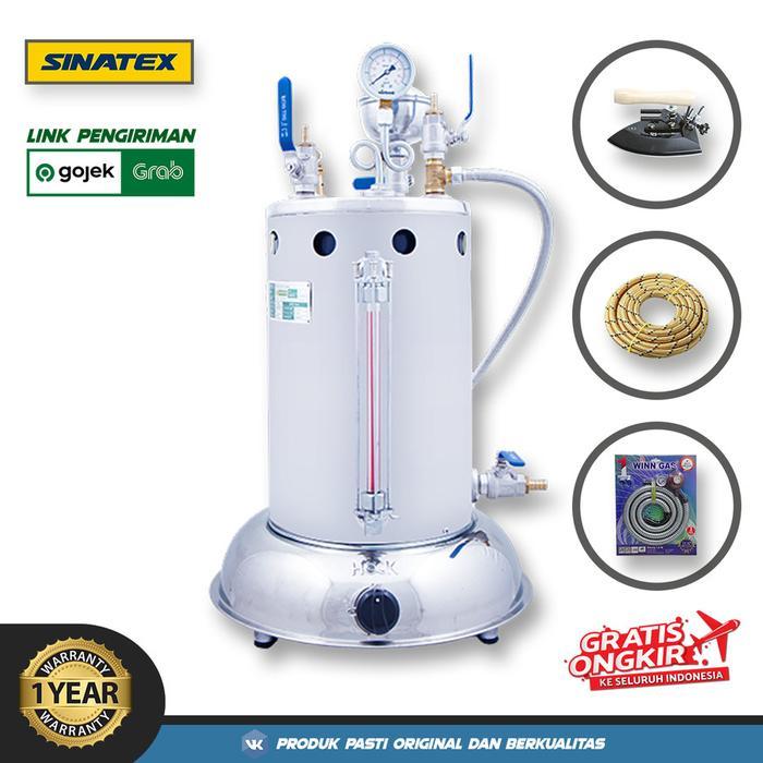 Sinatex Boiler Setrika Uap Laundry 10 Liter Siap Pakai Lengkap Sinatex