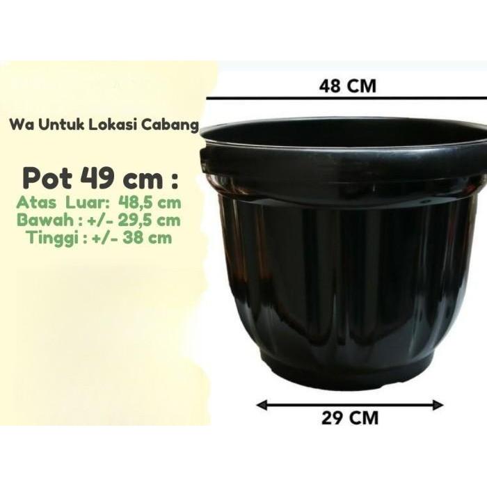LOKASI PONDOK GEDE GROSIR POT 50 CM HITAM BUNGA TAMBULAPOT