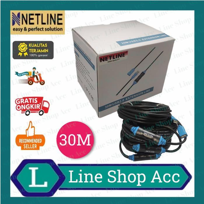 Usb 2.0 Extension Active 30 Meter Netline / Kabel Extender Aktif