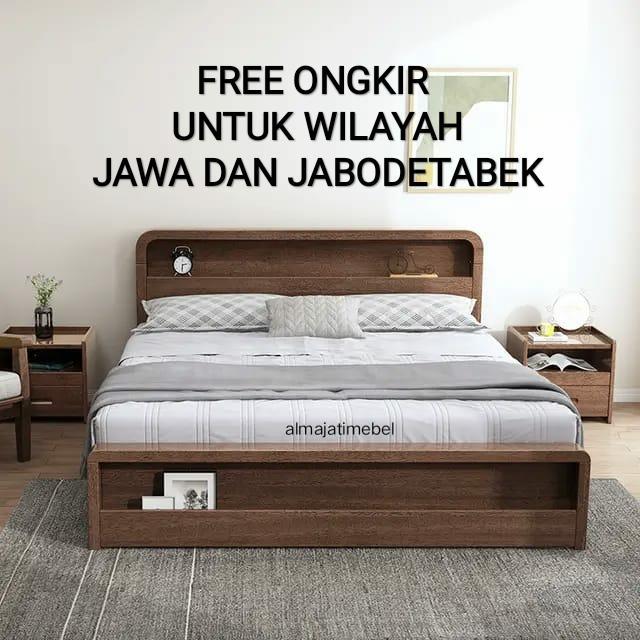dipan tempat tidur 200x200 jati - 120 x 200