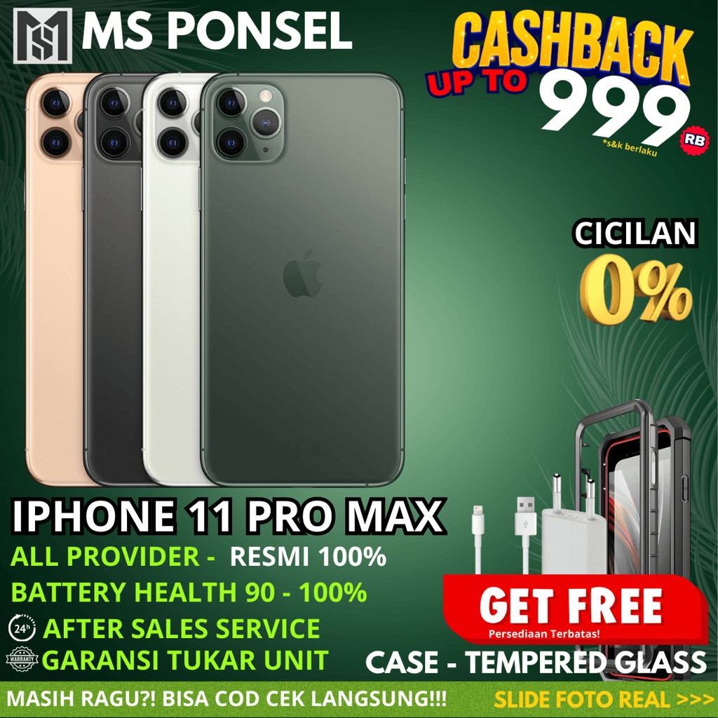 iPhone 11 Pro Max 512GB 256GB 64GB Second Original Resmi Fullset