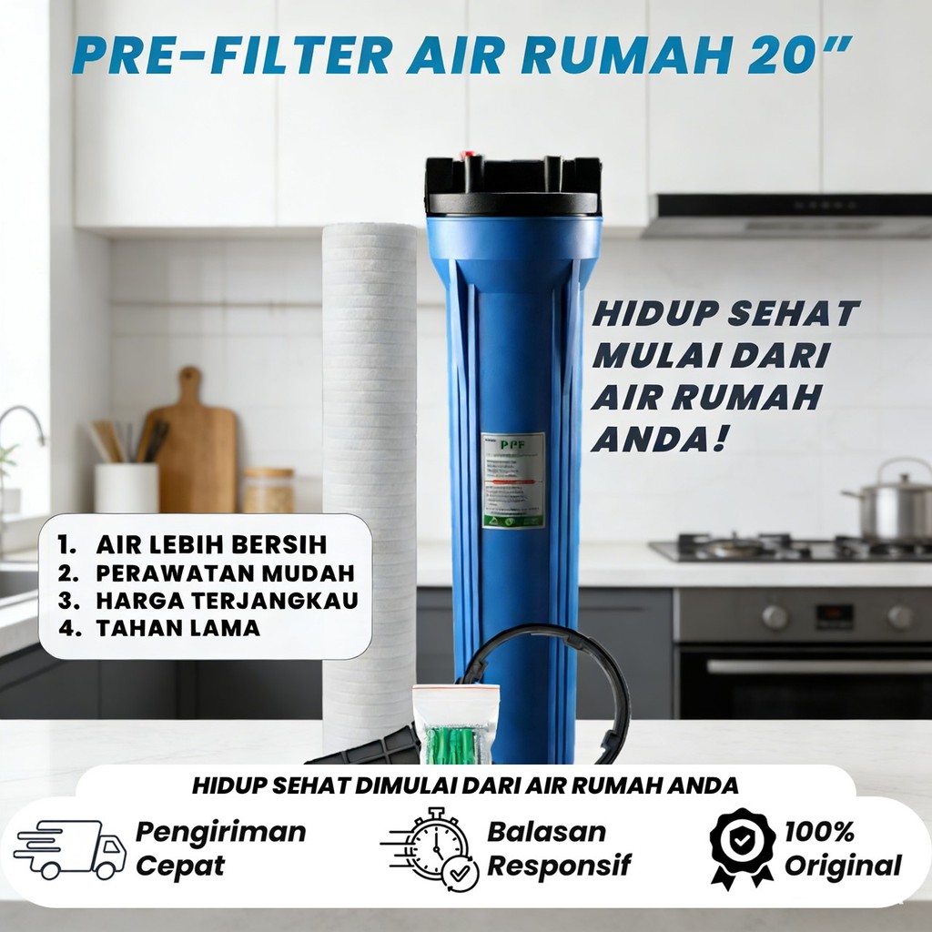 Housing Filter 20 Inch Biru / Transparan