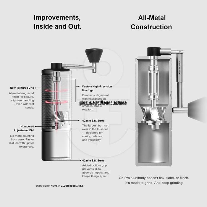 Timemore Chestnut C5 Pro Hand Coffee Bean Grinder Manual Alat Penggiling Biji Kopi