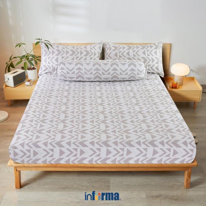 Informa 160X200 Cm Set 5 Pcs Seprai Queen Katun Lyocell Asuka Sprei Seperai Perlengkapan Tidur